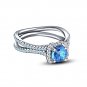 FJ EHS 925 Silver CZ Disney Princess inspired Cinderella Engagement Ring