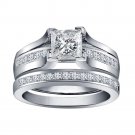WOMEN'S 14K GOLD PLATED IN 925 SILVER WEDDING ENGAGEMENT RING BAND SIZE 5 6 7 8