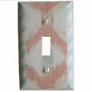 Salmon and Aqua Colored Light Switch Plate Cover (LS164E)