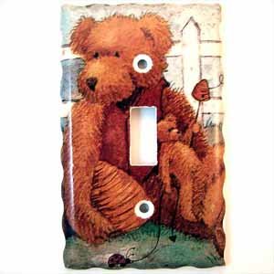 Fuzzy Bear Light Switch Plate Cover (LS214E)