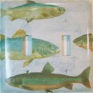 Fish Double Light Switch Plate Cover Handmade (LS174E)