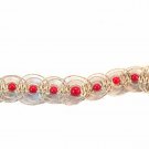 Red Bead Looped Hemp Choker Necklace Handmade (JE249)