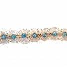 Aqua Bead Looped Hemp Choker Necklace Handmade (JE248)