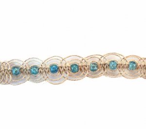 Aqua Bead Looped Hemp Choker Necklace Handmade (JE248)