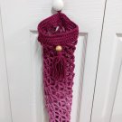 Pink Variegated Plastic Bag Holder - Handmade Crochet CR342