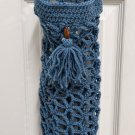 Dusty Blue Plastic Bag Holder - Handmade Crochet CR343