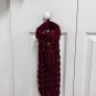Wine Colored Plastic Bag Holder - Handmade Crochet CR344