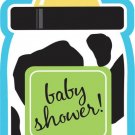 Baby Cow Boy Invitation, Diecut Postcard