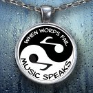 Ying-Yang Music - Pendant Necklace - Silver Plated - FREE Shipping!
