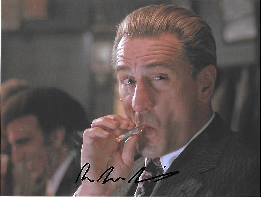 Robert De Niro in  8x10 Goodfellas photo with his guaranteed autograph.