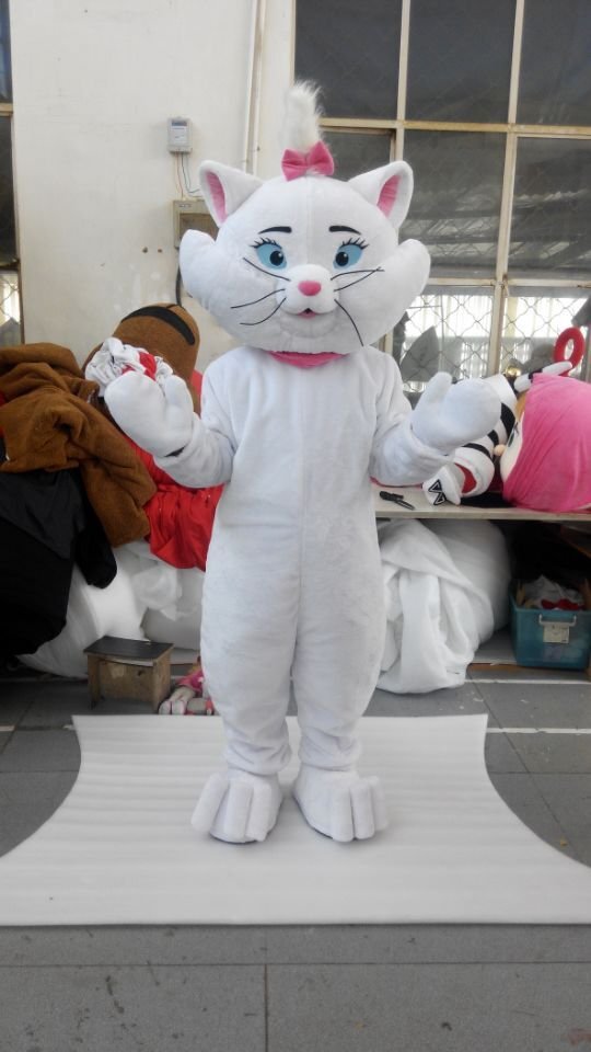 CosplayDiy Unisex Mascot Costume High Quality Adult Plush White Cat ...