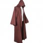 Cosplaydiy Men's Costume Star Wars Cloak Brown Jedi Obi Wan Robe Cape For Halloween Party