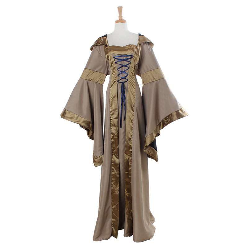 CosplayDiy Women's Maria Olive Green&Copper Medieval Renaissance Victorian Dress Cosplay