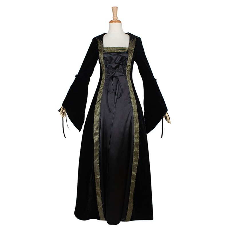 CosplayDiy Women's Black Medieval Renaissance Fancy Victorian Dress Cosplay