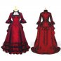 CosplayDiy Women's Renaissance Medieval Elegant ROCOCO Punk Gothic Red Evening Dress