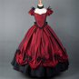 CosplayDiy Women's Red Puff Sleeves ROCOCO Ball Gown Gothic Medieval Victorian Dress