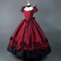 CosplayDiy Women's Red Puff Sleeves ROCOCO Ball Gown Gothic Medieval Victorian Dress