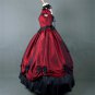CosplayDiy Women's Red Puff Sleeves ROCOCO Ball Gown Gothic Medieval Victorian Dress