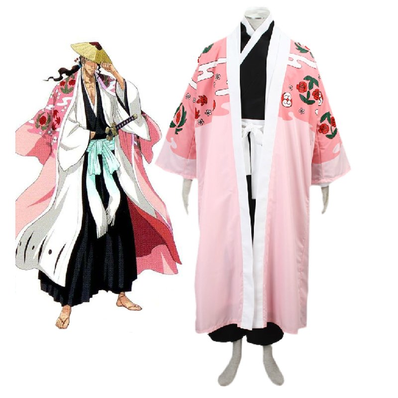 CosplayDiy Men's Bleach Gotei Thirteen Shunsui Ky&Aring;�raku Captain of the 8th Soul Reaper Cosplay
