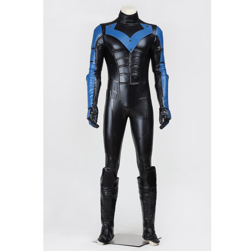 Cosplaydiy Men's Outfit Batman Arkham City Nightwing Costume Cosplay For Carnival Party