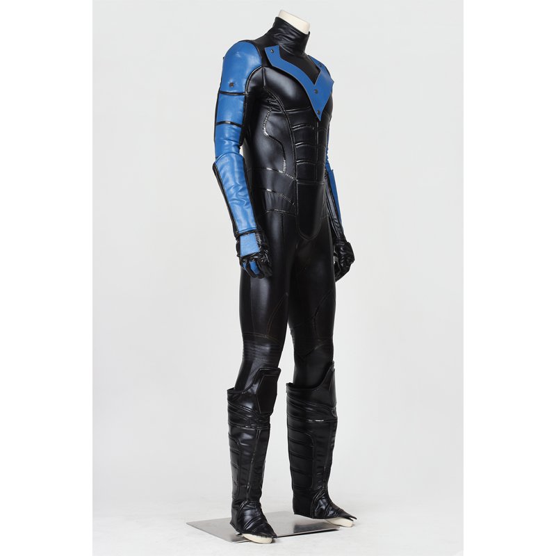 Cosplaydiy Mens Outfit Batman Arkham City Nightwing Costume Cosplay For Carnival Party