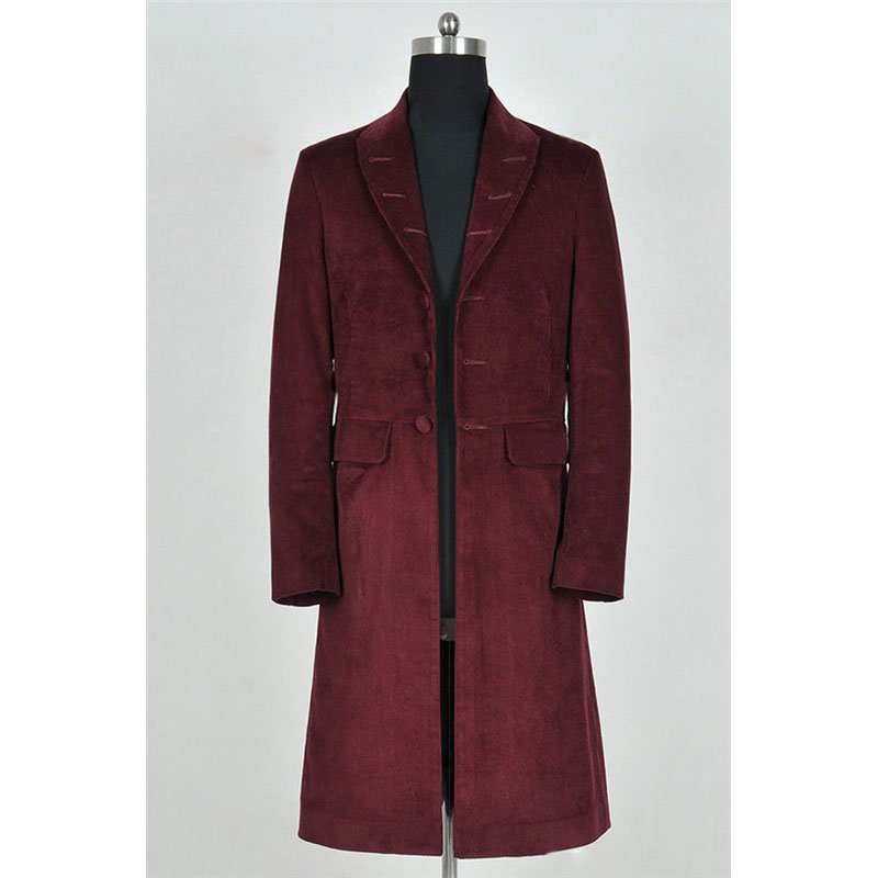 CosplayDiy Men's Outfit Doctor Who 4th Fourth Dr Halloween Trench Coat Cosplay Costume