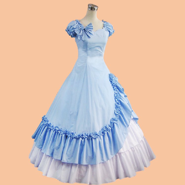 CosplayDiy Women's Dress Light Blue Southern Belle Civil War  Ball Gowns Dress Cosplay