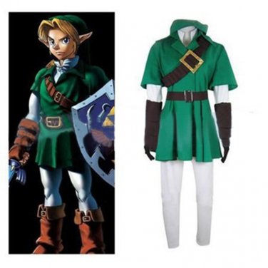 Zelda Link Party Halloween Uniform Outfit Cosplay Costume Customize Any Size