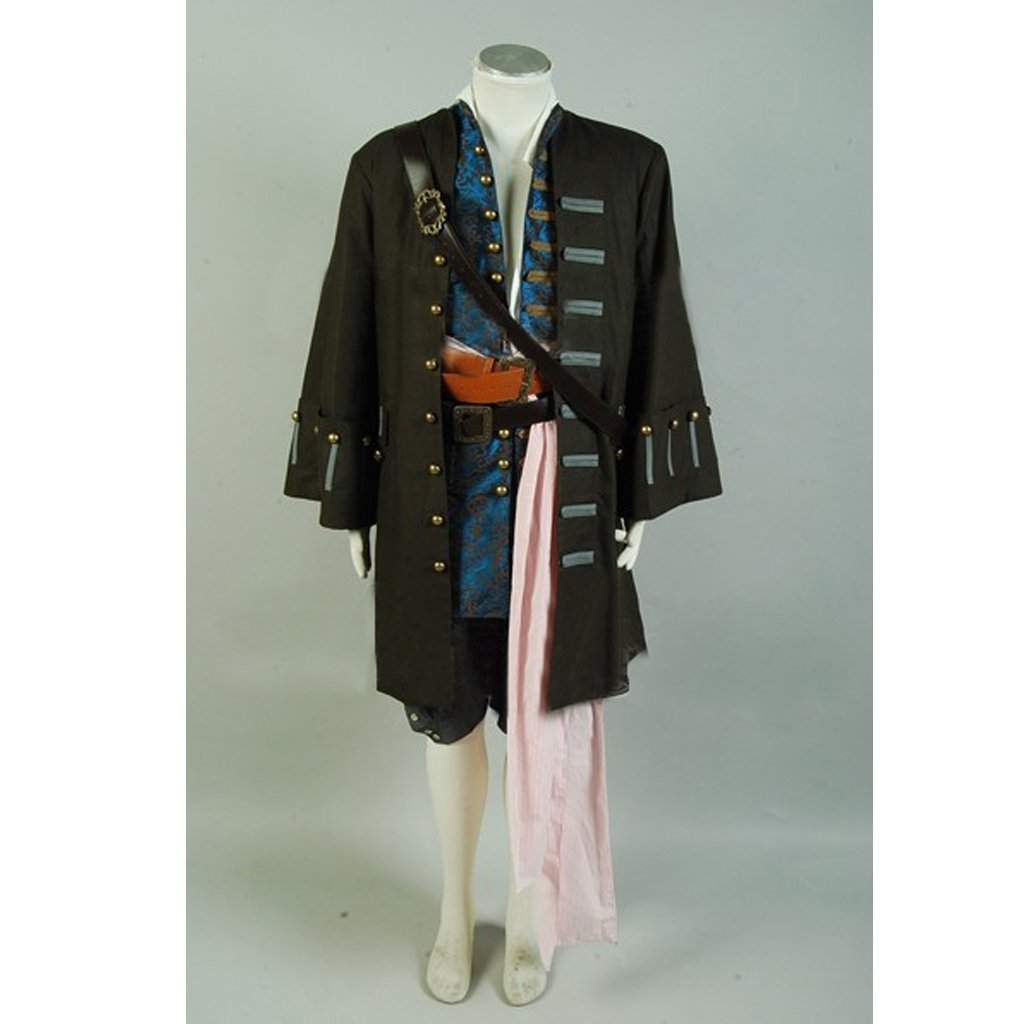 Cospalydiy Men's Costume Jack Sparrow Set for Pirates Of The Caribbean 4 Cosplay