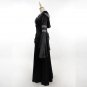 CosplayDiy Women's Black Renaissance Medieval Satin Halloween Dress For Halloween Party