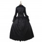 CosplayDiy Women's Black Elegant Gothic Victorian Medieval Rococo Wedding Dress Halloween Cosplay