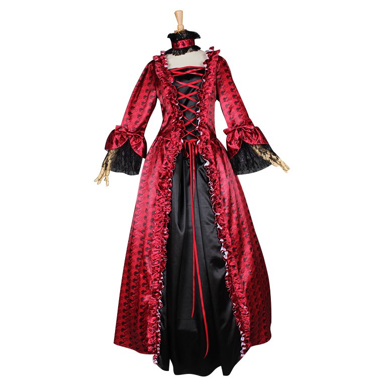CosplayDiy Women's Red Wedding Medieval Victorian Halloween Costume Dress Cosplay