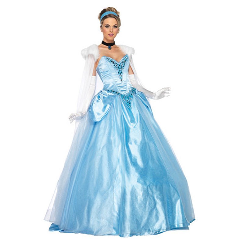 CosplayDiy Women's Deluxe Elegant Princess Cinderella Dress Costume Anime Cosplay