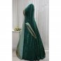 CosplayDiy Women's Gothic Medieval Pagan Forest Green and Eau De Nil Green Taffeta Dress Costume