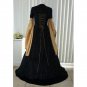 CosplayDiy Women's Renaissance Medieval Black And Gold Taffeta Dress Wedding Dress Halloween Cosplay