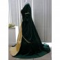 CosplayDiy Women's Renaissance Medieval Green And Gold Brocade Dress Halloween Cosplay