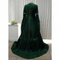 CosplayDiy Women's Renaissance Medieval Green And Gold Brocade Dress Halloween Cosplay
