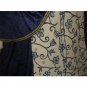 CosplayDiy Women's Renaissance Medieval Wedding Dress Navy Blue Tapestry Halloween Cosplay Costume