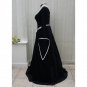 CosplayDiy Women's Black Velvet Wedding Dress Medieval Renaissance Victorian Dress Halloween Cosplay