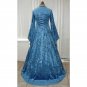 CosplayDiy Women's Renaissance Medieval Pagan Blue Wedding Dress Halloween Cosplay