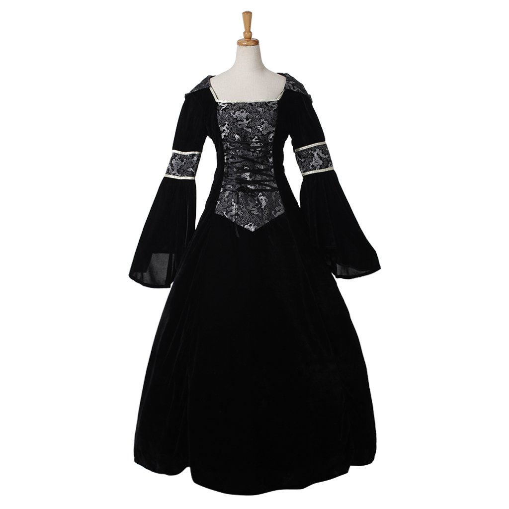 CosplayDiy Women's Black Wedding Medieval Renaissance Victorian Dress For Halloween Party