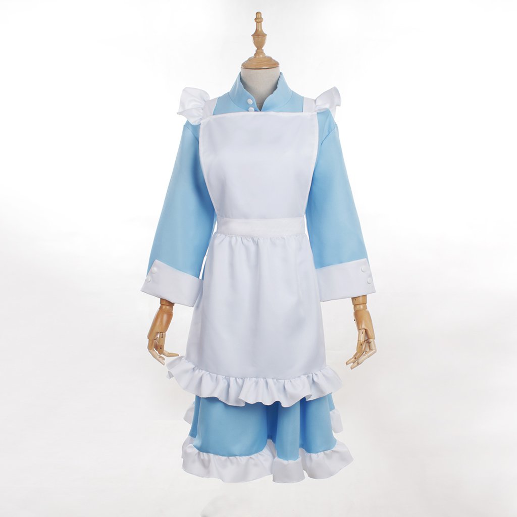 Cosplaydiy Women's Clothing Alice in Wonderland Alice Blue Maid Dress Costume Halloween Cosplay