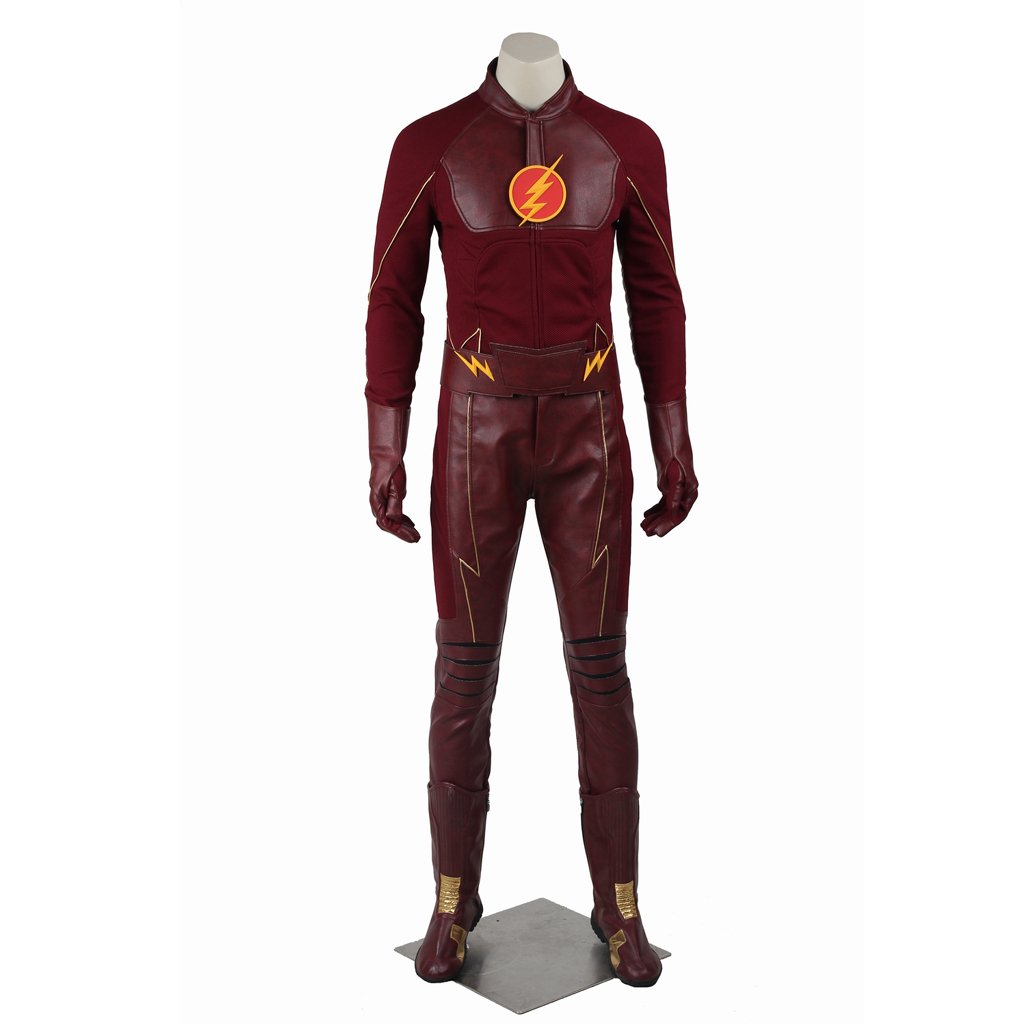 Cosplaydiy Men's Outfit The Flash Barry Allen Cosplay Costume For Halloween Party