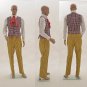 CosplayDiy Men's Outfit Doctor Who Series 6th Sixth Dr Colorful Lattice Stripe Costume Cosplay