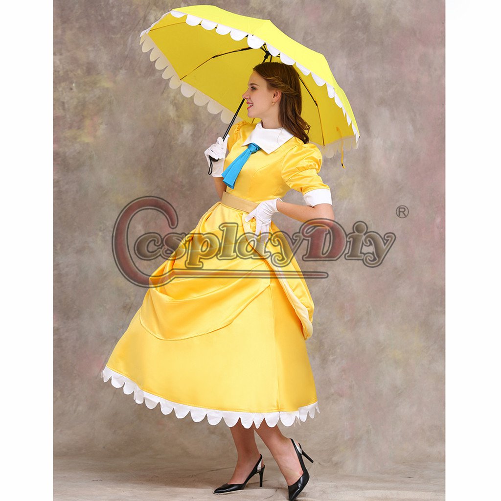 Cosplaydiy Tarzan Jane Dress Adult Women Dress Yellow Party Dress For Party 1529