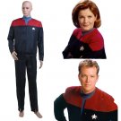CosplayDiy Unisex Uniform Star Trek Voyager Captain Kathryn Janeway Costume Cosplay for Party