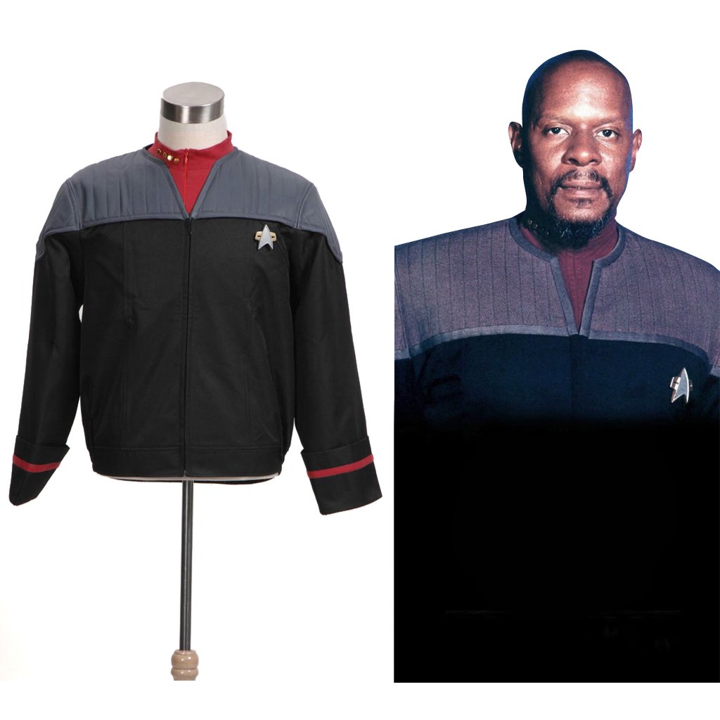 CosplayDiy Men's Jacket Star Trek Nemesis Voyager Captain Sisko Coat Jacket Costume Cosplay