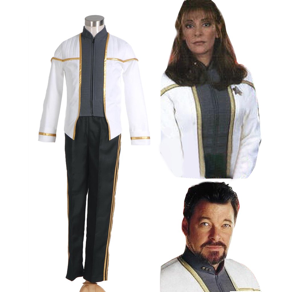 CosplayDiy Unisex Costume Star Trek Insurrection Deanna Troi White ...