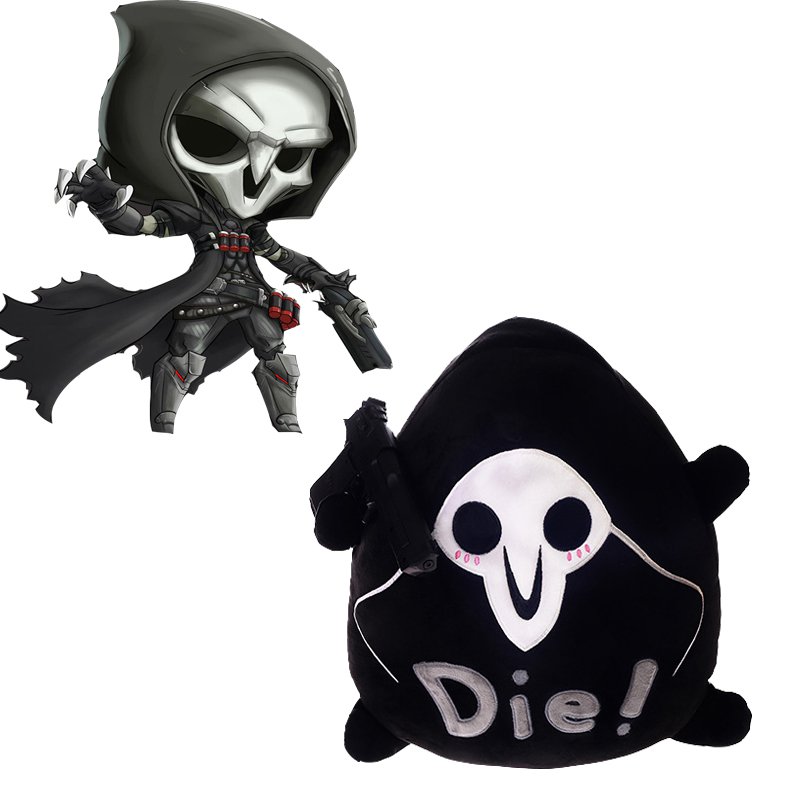 CosplayDiy Lovely Down Cotton Black&White OW BLEACH Reaper Doll Cosplay Accessories