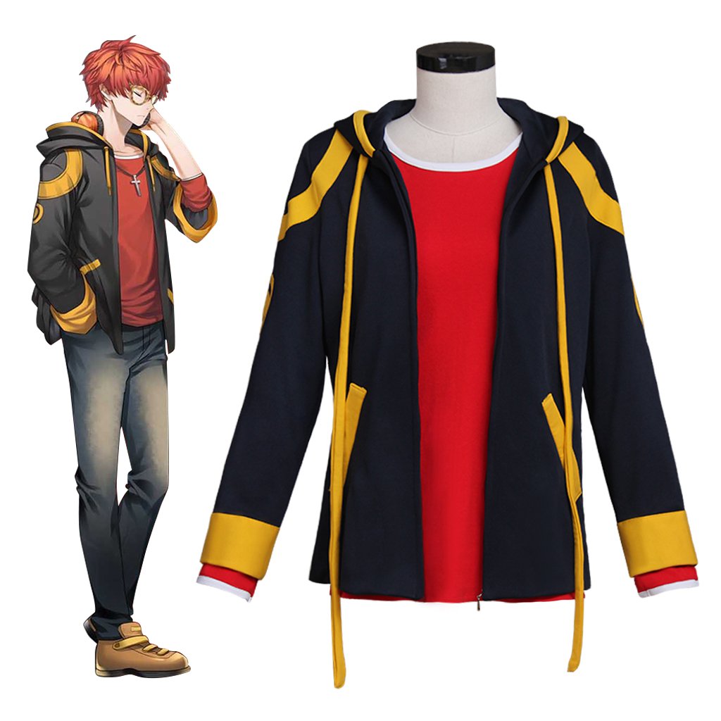 Hot Game Mystic Messenger 707 Top Cosplay Costume Adult Halloween Costumes T Shirt Jacket 0769